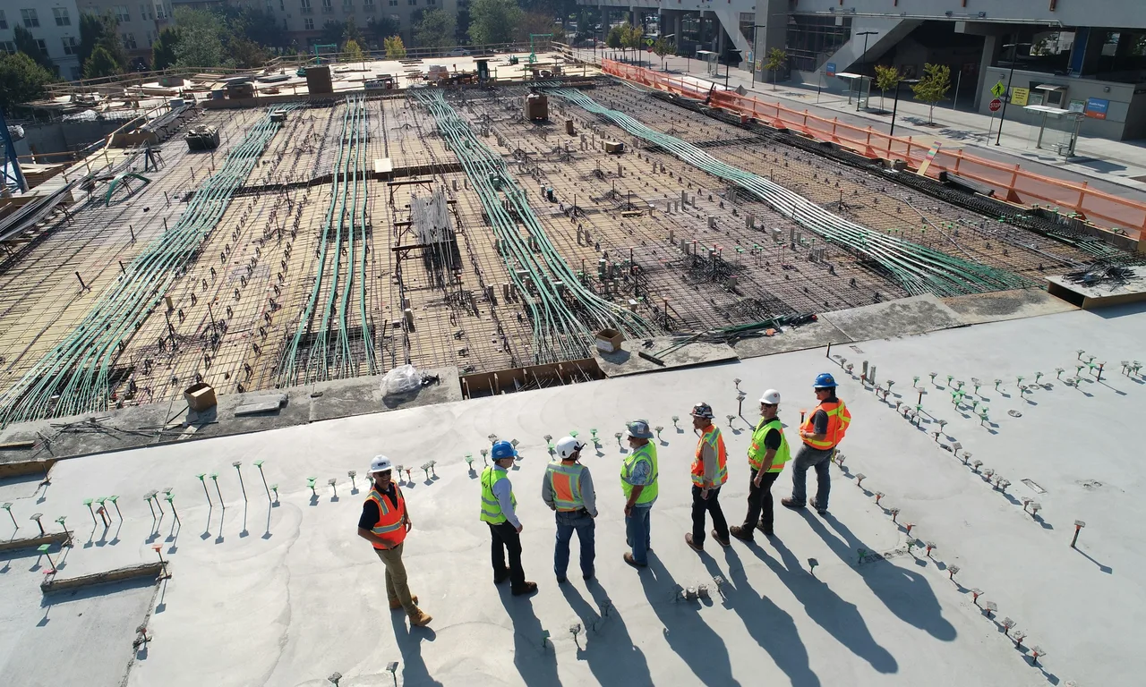 New York general contractor team reviewing construction work