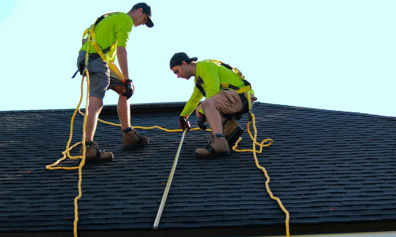 Roofing work in progress before repair in New York