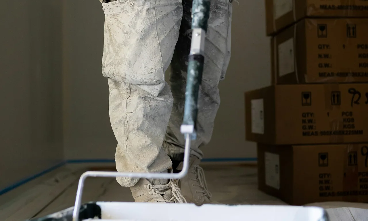 Interior painting finish work in a New York apartment